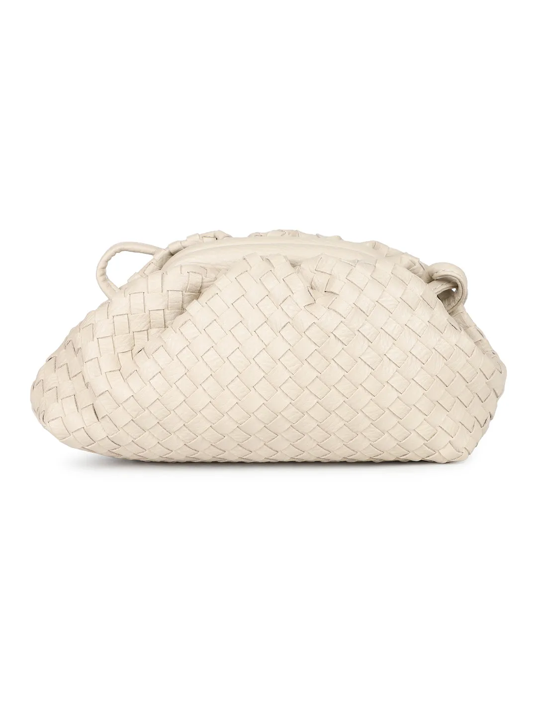 Women Beige Textured Design Solid Sling Bag