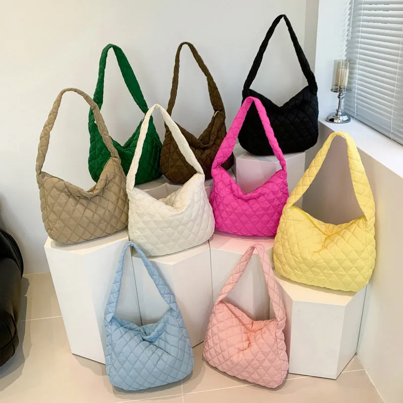 Women Crossbody Bag With Rhombus Stitching Design Commuting Casual Shopping Handbags