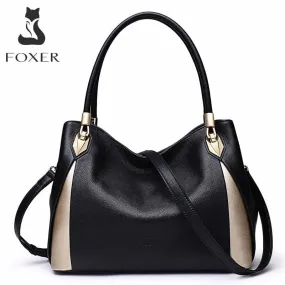 Women's Commuter Shoulder Bag - Genuine Leather, Spacious Interior, Adjustable Strap