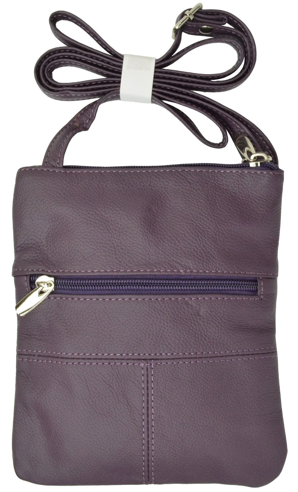 Women's Genuine Leather Shoulder Bag with 4 zipper compartments and adjustable strap # RM 515