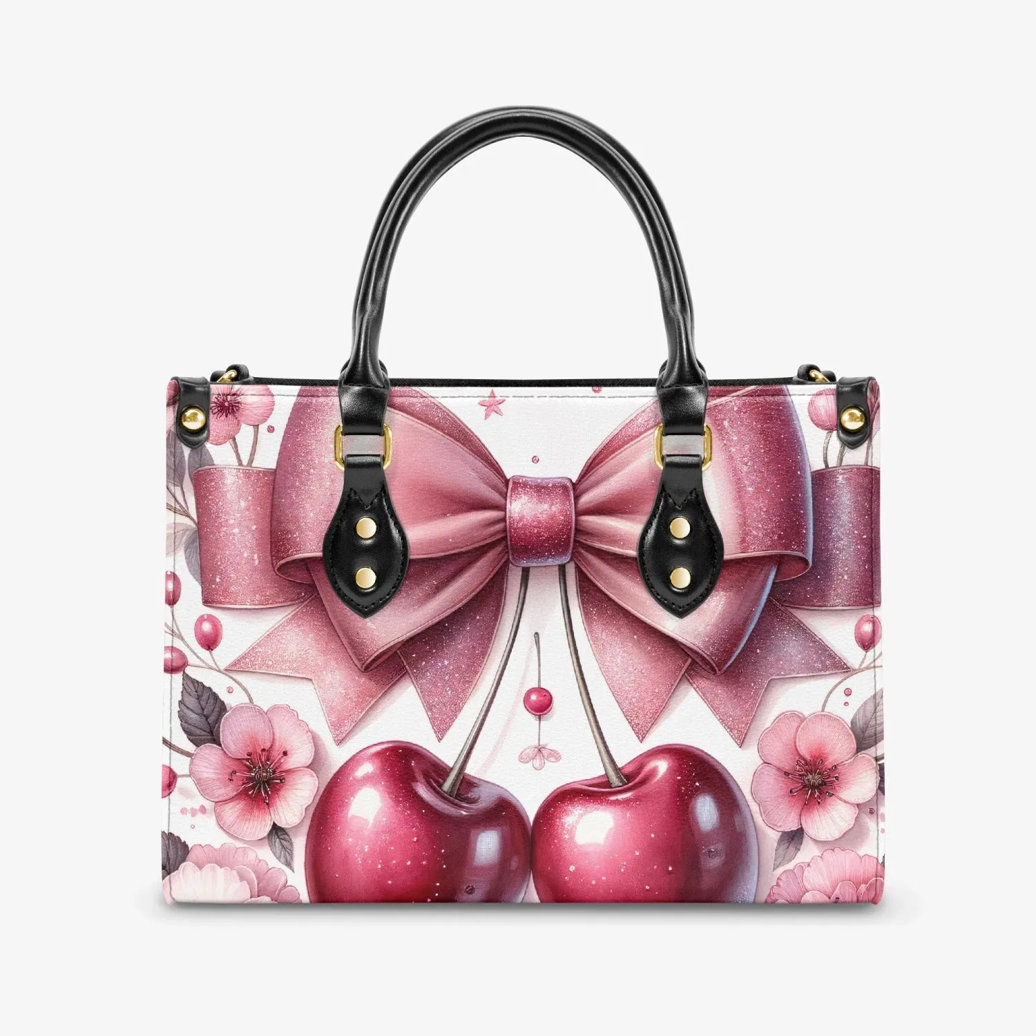 Women's Tote Bag - Ribbons and Cherries - Cherry Chantilly