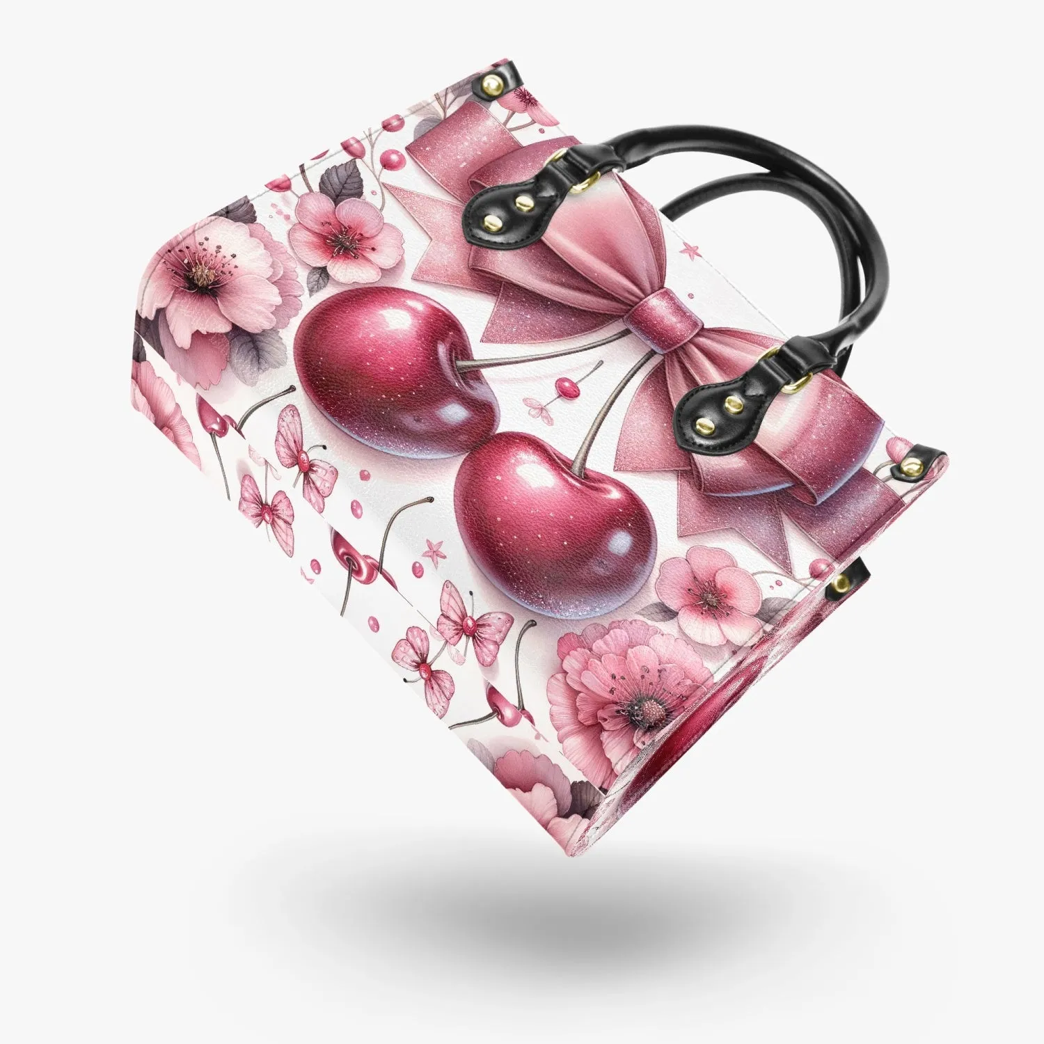 Women's Tote Bag - Ribbons and Cherries - Cherry Chantilly