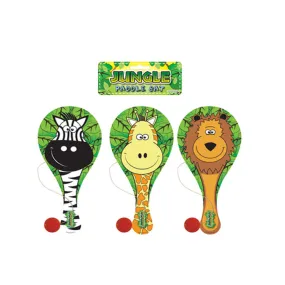 Wooden Jungle Bat and Ball - 22cm - Assorted Designs - Each