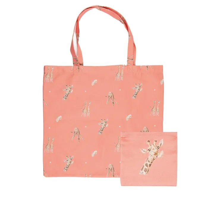 Wrendale Flowers Giraffe Foldable Shopper Bag