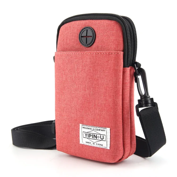 YIPINU Multifunctional Hanging Neck Mini Waterproof Mobile Phone Storage Bag(Red)