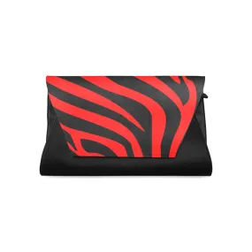 Zebra Stripes Leather Clutch Bag